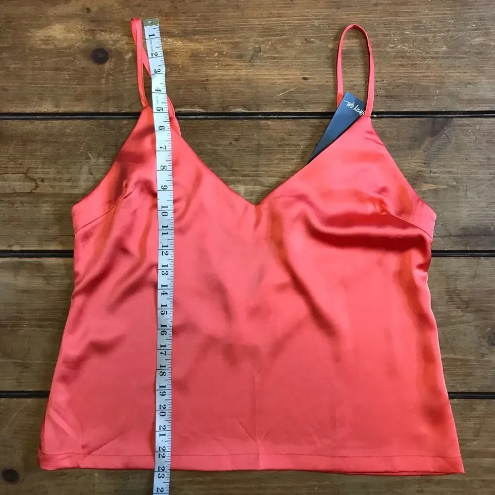 Nasty Gal V You Never Satin Cami Coral Pink Size 10 NWT